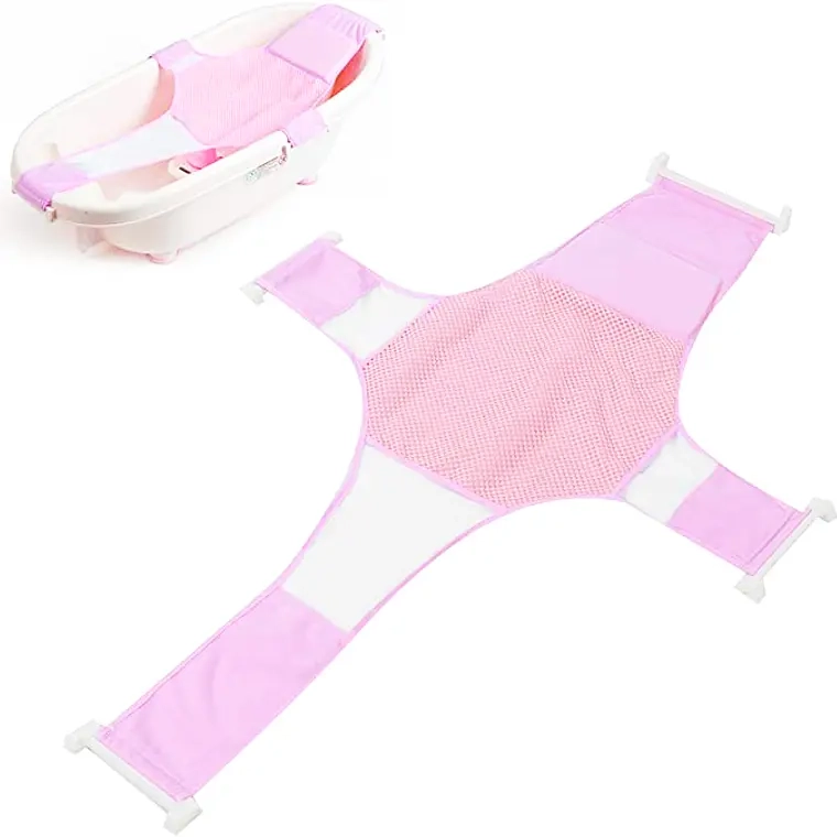 HAMACA MALLA PARA BAÑERA TINA DE BEBE 4 PUNTAS (ROSADO) - 1
