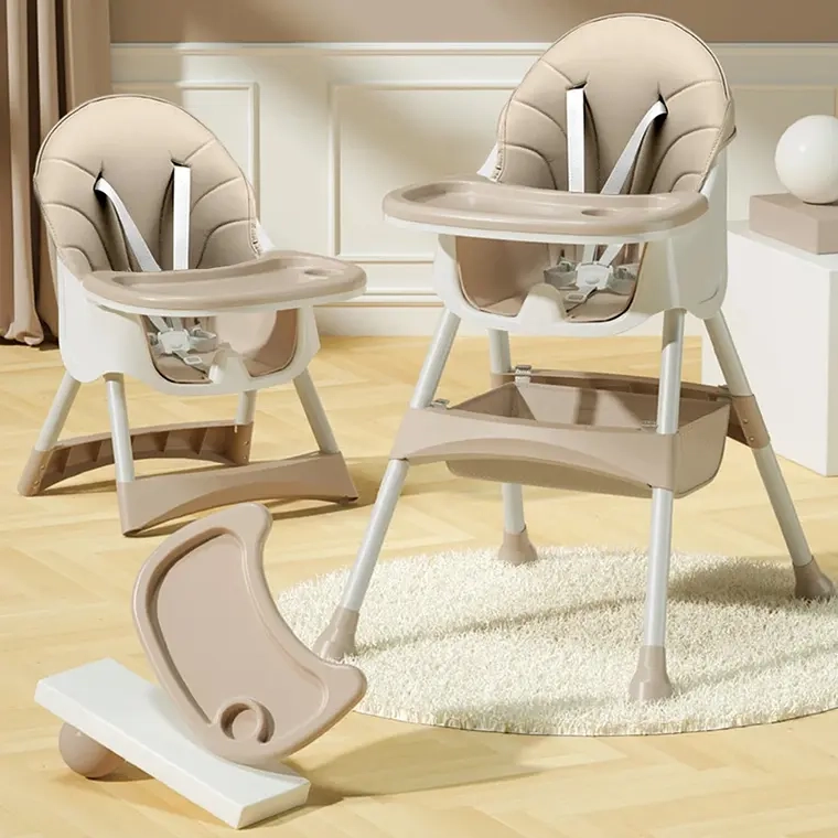 Silla De Comer infantil 2 En 1 plegable (Rosado) - 1