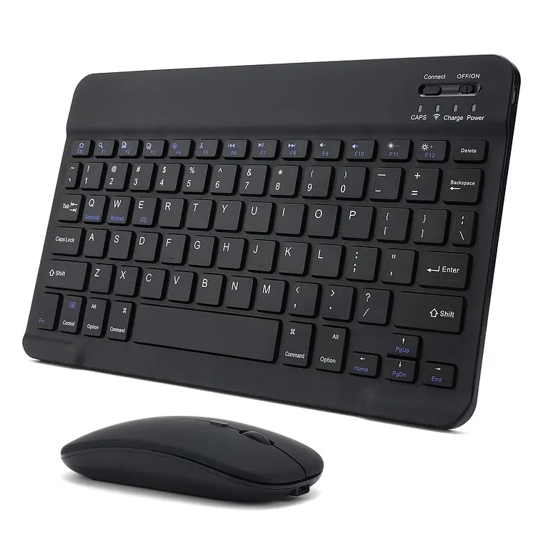 KIT TECLADO + MOUSE INALAMBRICO BLUETOOTH PARA PC ANDROID IOS (NEGRO) - 1