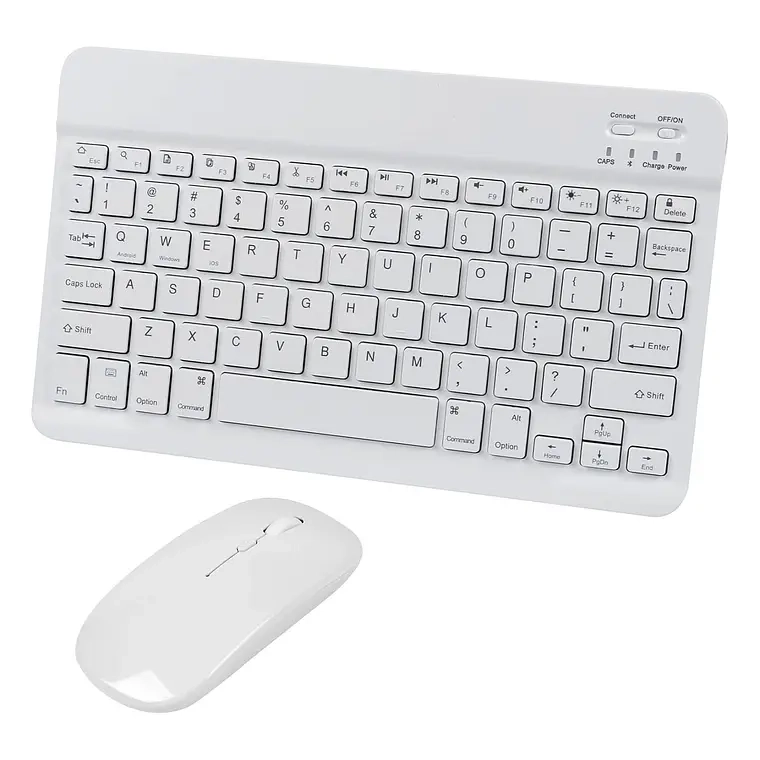 KIT TECLADO + MOUSE INALAMBRICO BLUETOOTH PARA PC ANDROID IOS (BLANCO) - 1
