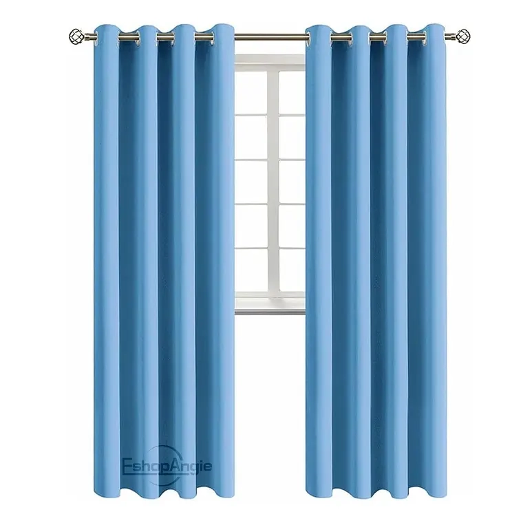 Cortina Blackout 1 Paño 140x220 Cm Tela Poliester (Azul cielo) - 1