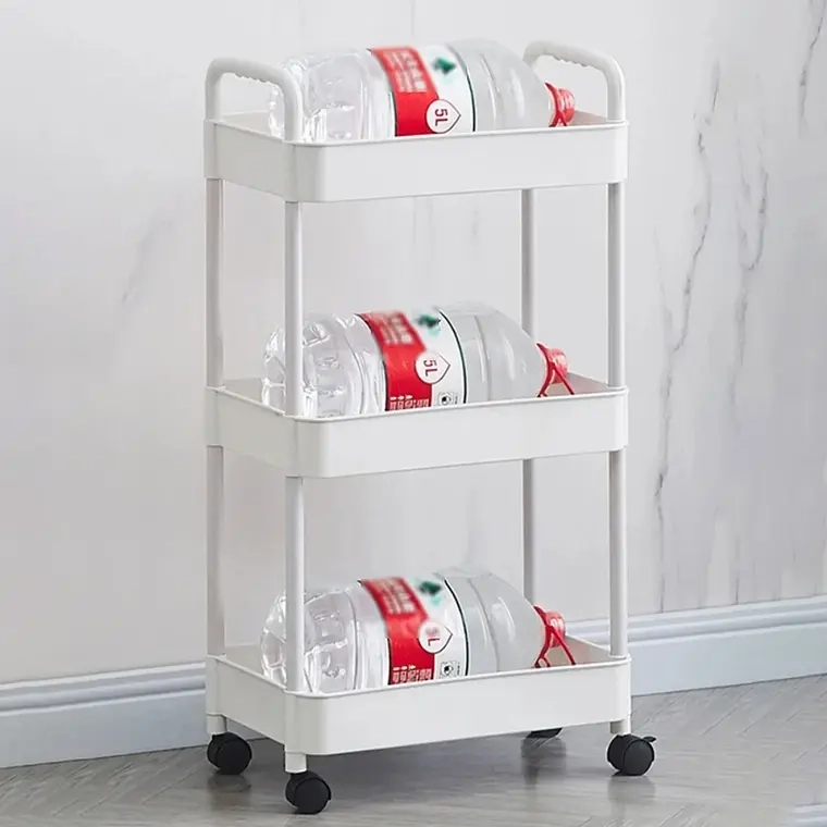 CARRITO ORGANIZADOR CON RUEDAS ASAS MULTIUSO 3 NIVELES (BLANCO) - 1