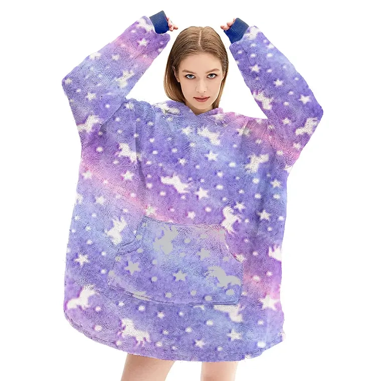 Polerón De Franela Con Capucha Luminoso Brillante Diseños (NAVE ESPACIAL GRIS) - 1