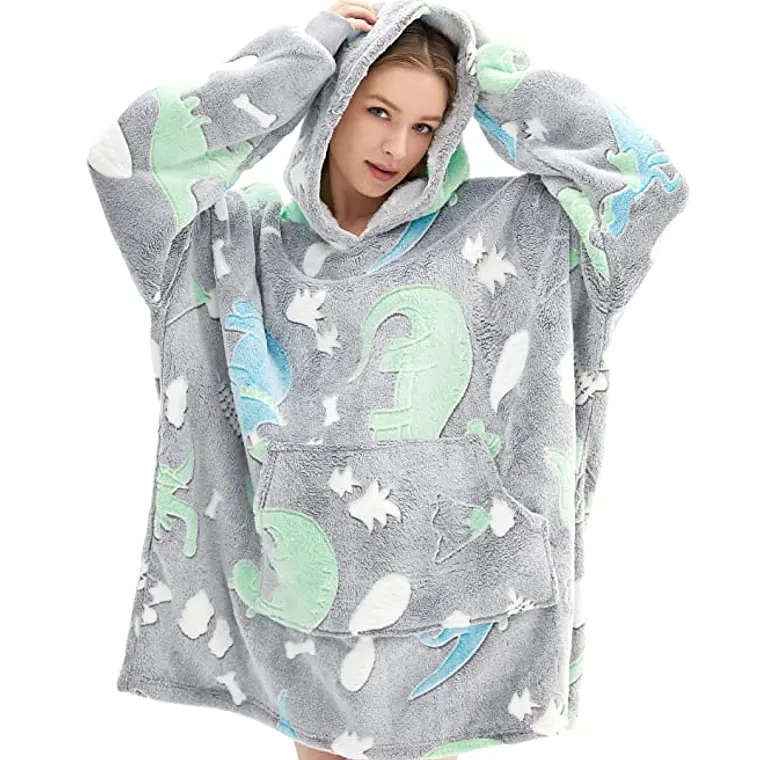 Polerón De Franela Con Capucha Luminoso Brillante Diseños (NAVE ESPACIAL GRIS) - 1