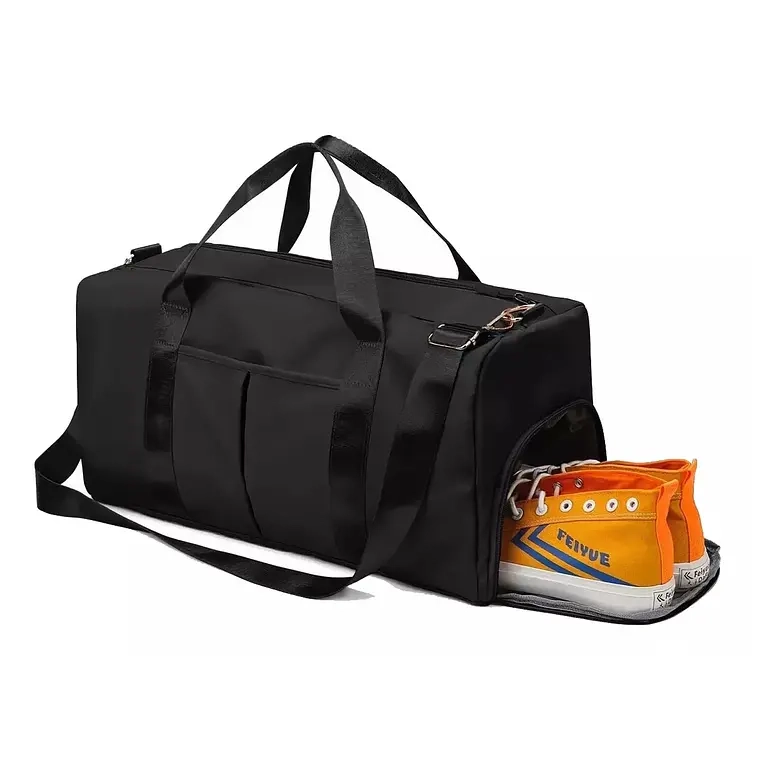 BOLSA DEPORTIVA GRAN CAPACIDAD PARA GYM, VIAJES IMPERMEABLE (NEGRO) - 1