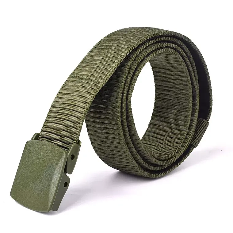 CORREA CINTURON DE LONA PARA HOMBRES CON BOLSILLO (VERDE MUSGO) - 1
