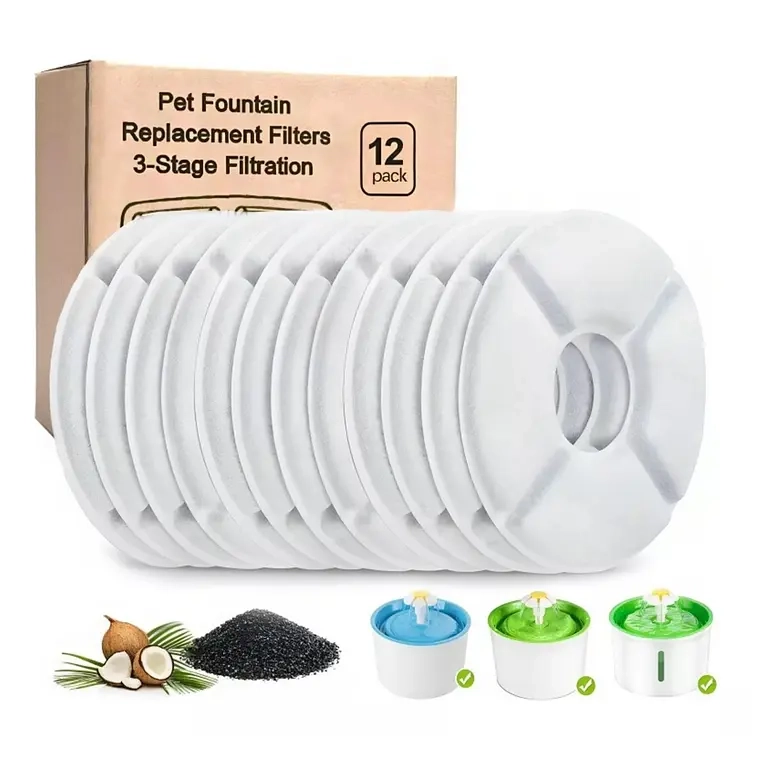 PACK 12 FILTROS BEBEDERO FUENTE AGUA ELE CTRICO GATO PERRO - 1