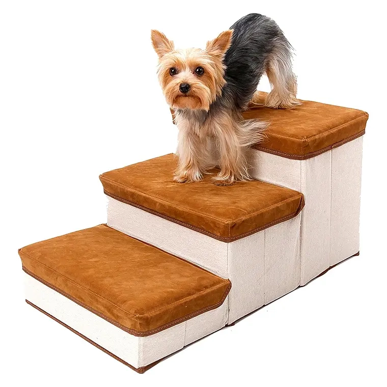 ESCALERA PLEGABLE PARA MASCOTAS PEQUEÑAS DE 3 PISOS - 1
