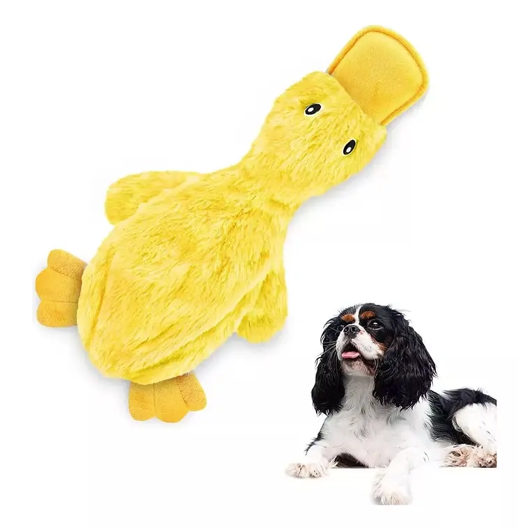 PATO JUGUETE PELUCHE PARA PERROS MASCOTAS CON SONIDO - 1