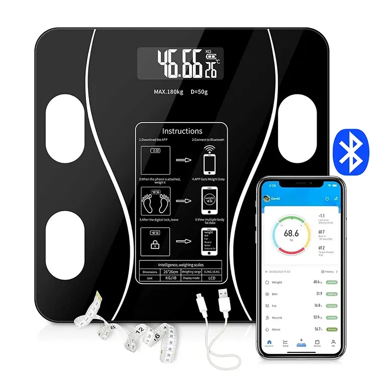 PESA DIGITAL DE BAÑO INTELIGENTE BLUETOOTH APP - 1