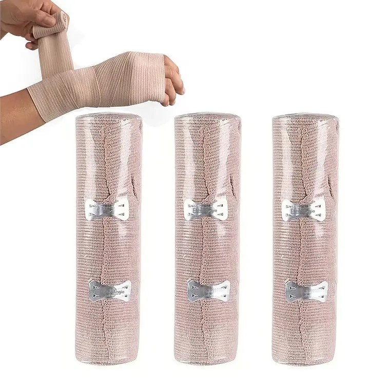 PACK 3 VENDA ELASTICA COMPRESION 15CMX4.5M VENDAJE CON GANCHO - 1