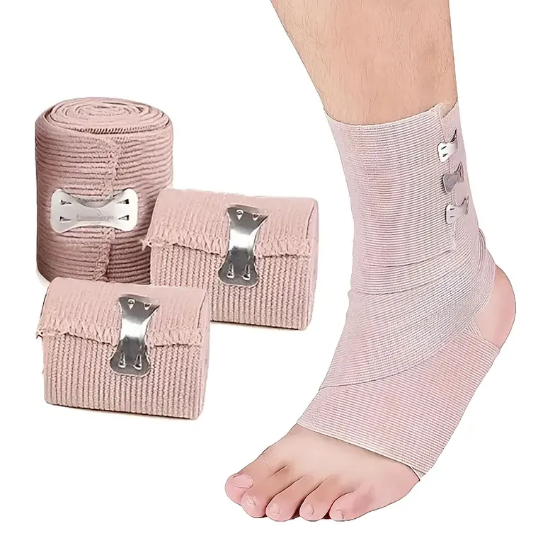 PACK 3 VENDA ELASTICA COMPRESION 5CMX4.5M VENDAJE CON GANCHO - 1
