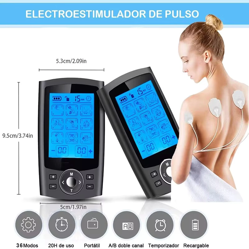 TENS ELECTROESTIMULADOR MUSCULAR ELECTROTERAPIA 36 MODOS - 1