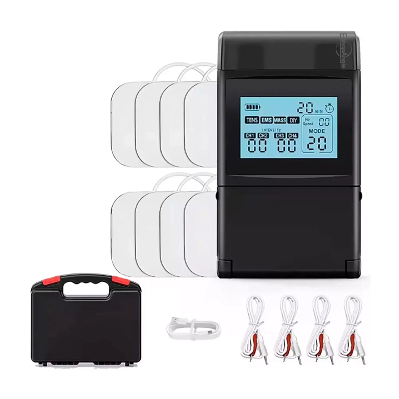 ELECTROESTIMULADOR MUSCULAR TENS EMS MASAJE 4 CANALES - 1
