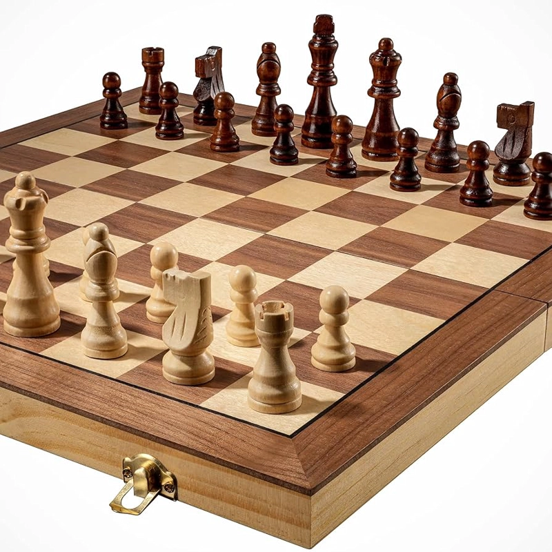 TABLERO DE AJEDREZ MAGNE TICO DE MADERA 39X39CM - 1