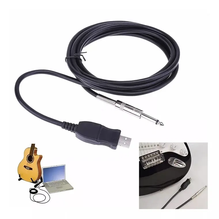CABLE ADAPTADOR USB PARA GUITARRA PC NOTEBOOK MAC INTERFACE - 1