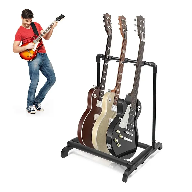 ATRIL SOPORTE TRIPLE PARA GUITARRA Y BAJO PORTATIL - 1