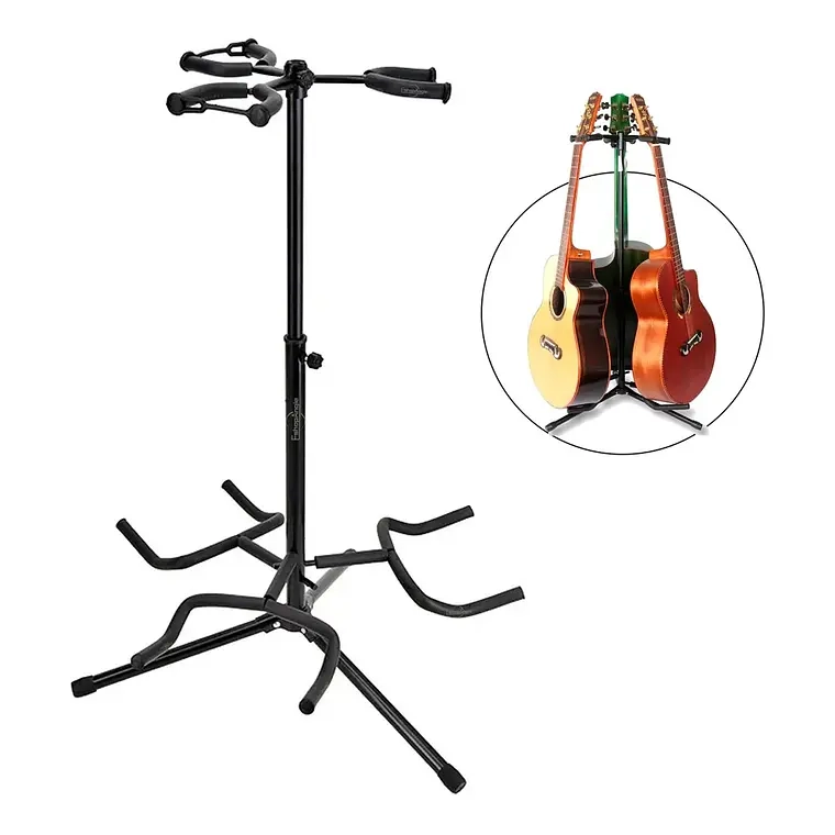 ATRIL TRIPLE SOPORTE PARA 3 INSTRUMENTOS DE CUERDA GUITARRA - 1