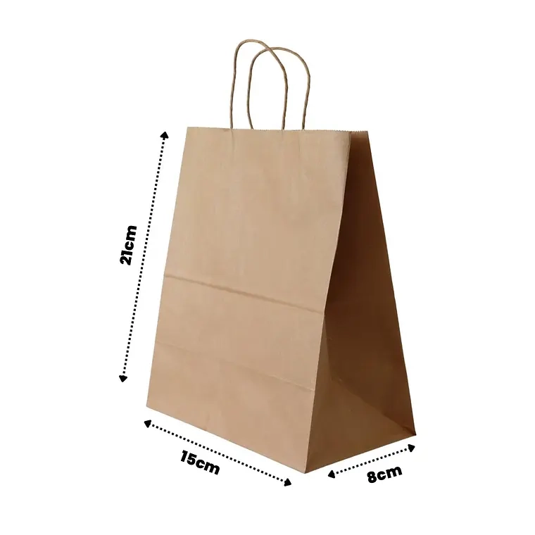 Bolsas Papel Kraft 12 Unidades 15x21x8cm - 1
