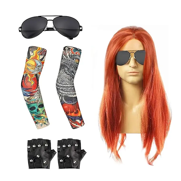 DISFRAZ COSPLAY ROCKERO AXEL ROSES GUNS PELUCA + ACCESORIOS - 1