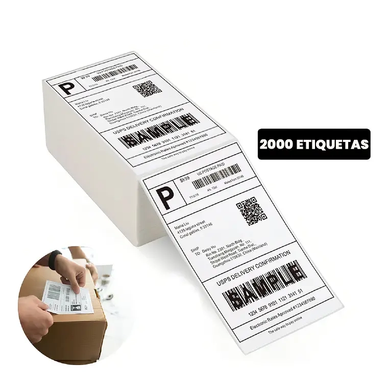 ETIQUETAS TERMICAS ADHESIVAS 100X150MM 2000 UNIDADES - 1
