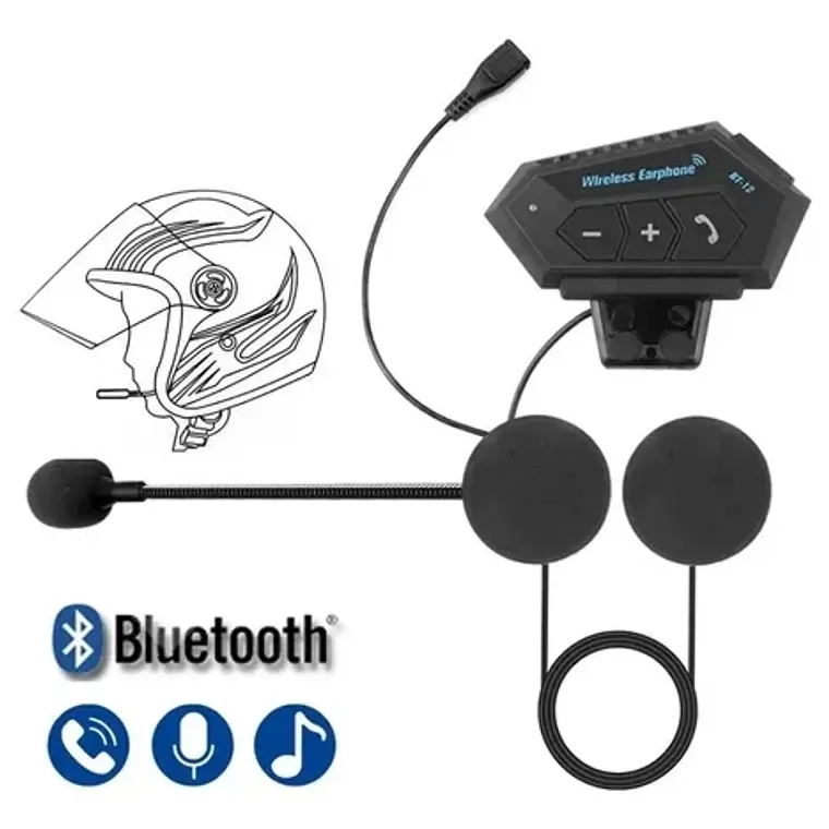 AUDIFONO CASCO MOTO AURICULARES BLUETOOTH LLLAMADA MP3 - 1
