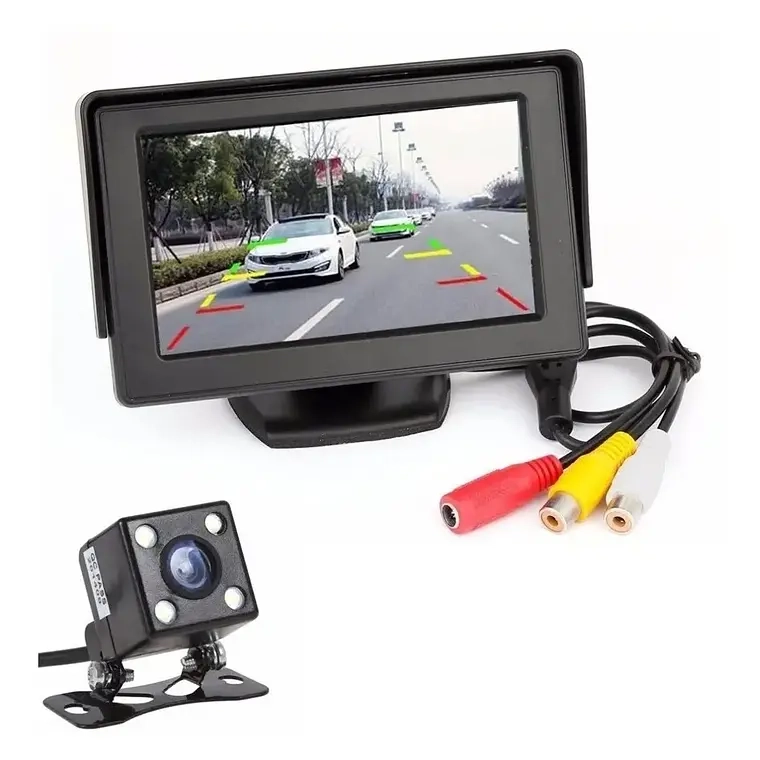 KIT CAMARA DE AUTO RETROCESO 4 LED IP68 + PANTALLA 4.3 - 1