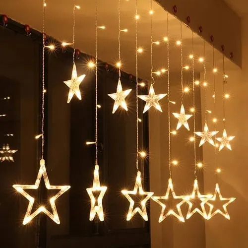 CASCADA LED ESTRELLAS LUZ CALIDA - 1