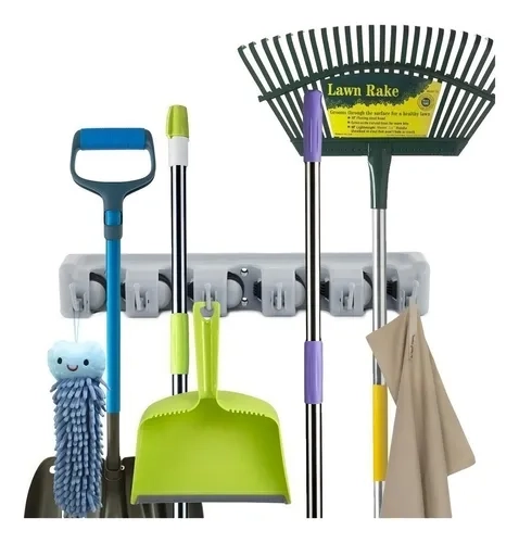 ORGANIZADOR DE ESCOBAS Y TRAPEADORES PARA PARED - 1