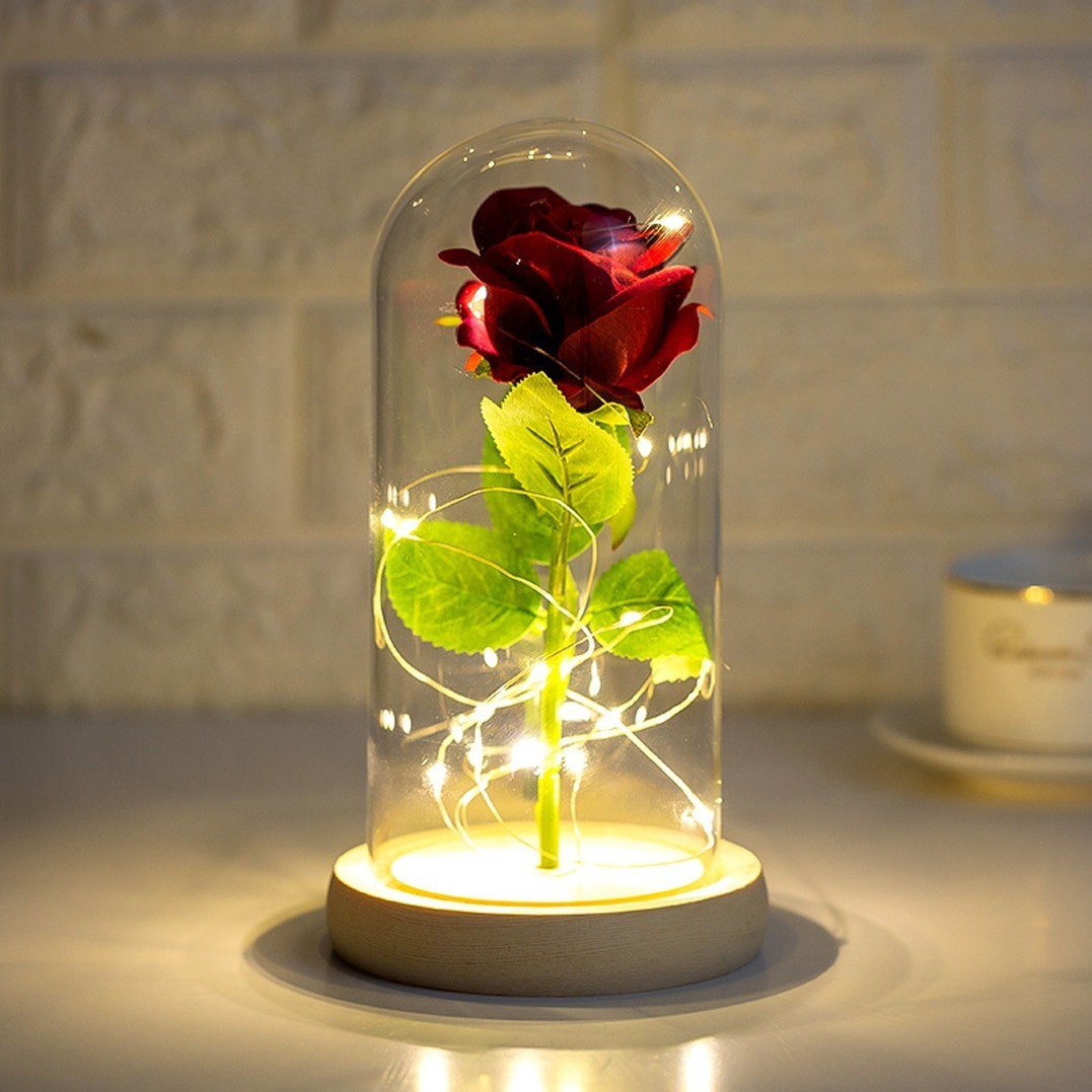 CUPULA DECORATIVA CON LUZ LED AMARILLA - 1