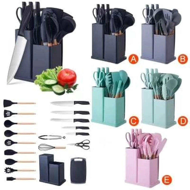 KIT DE UTENSILIOS DE COCINA (SILICONA/ACERO) - 1