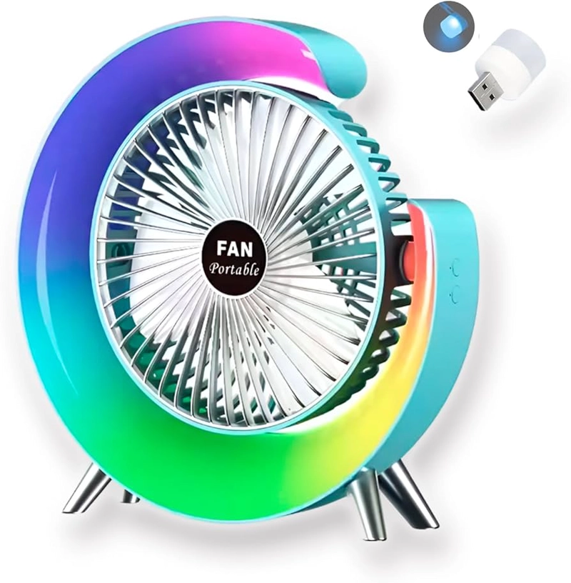 VENTILADOR CON LAMPARA LED RECARGABLE - 1