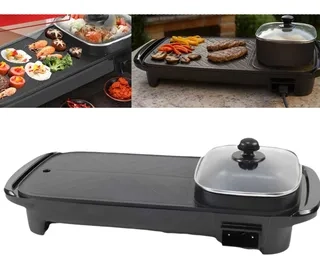 PLANCHA PARRILLERA ELECTRICA CON SARTEN 1300W AS574 ENCHUFE AMERICANO . MIDE 47 X 9 X 24CM - 1