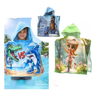 PONCHO TOALLA CON CAPUCHA BRAINROT AS930 - 1