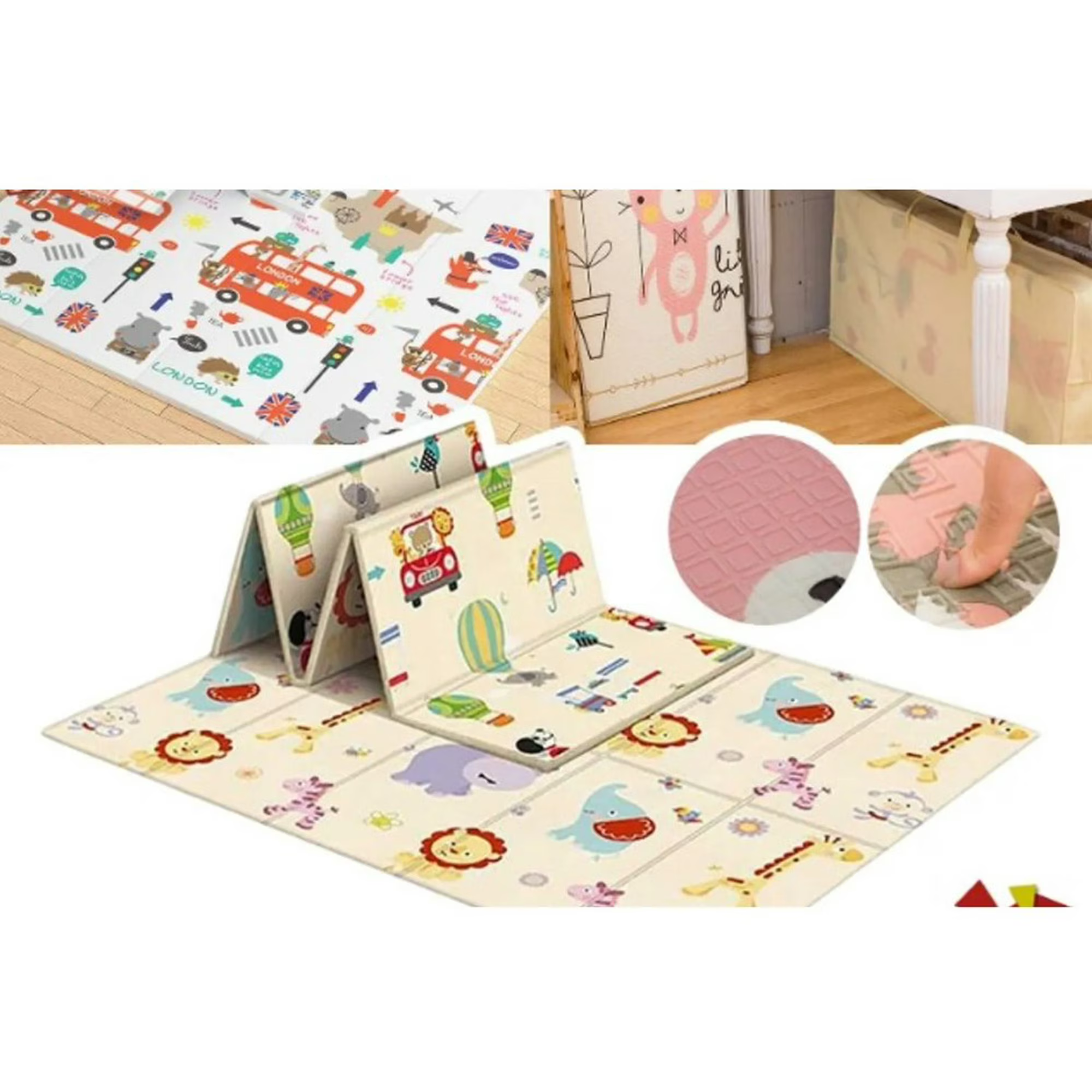 ALFOMBRA ANTIGOLPES PLEGABLE PLAYMAT 1.80X1.50M AS173 INCLUYE BOLSA -SURTIDO, REVERSIBLE, GROSOR 1CM - 1