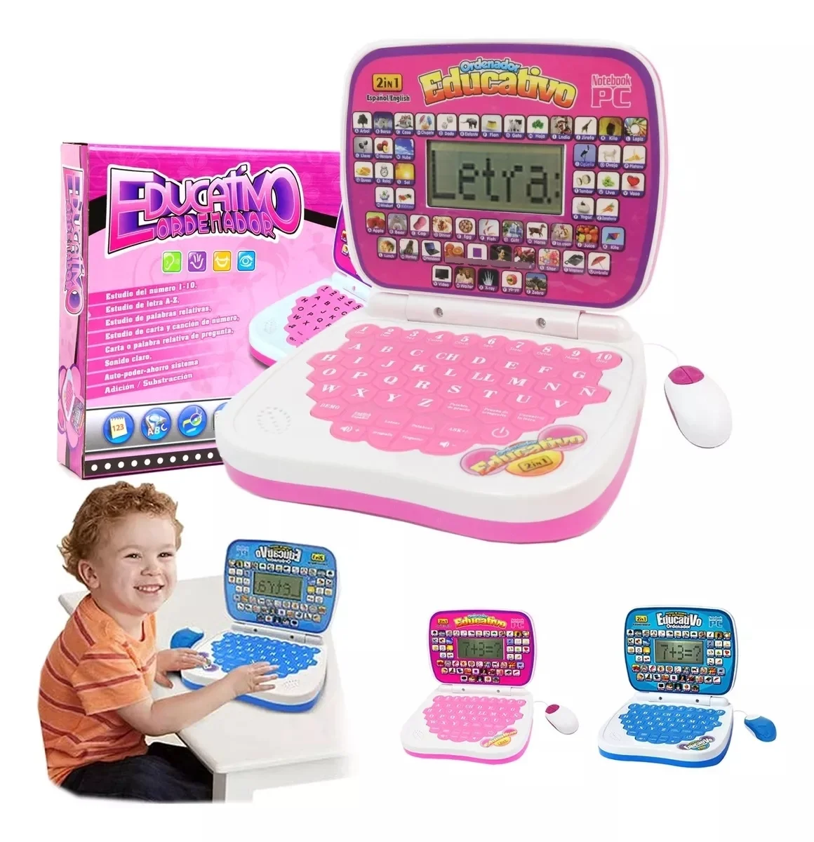 COMPUTADOR EDUCATIVO INGLES- ESPAÑOL AS039 15X12CM - SURTIDO - 1