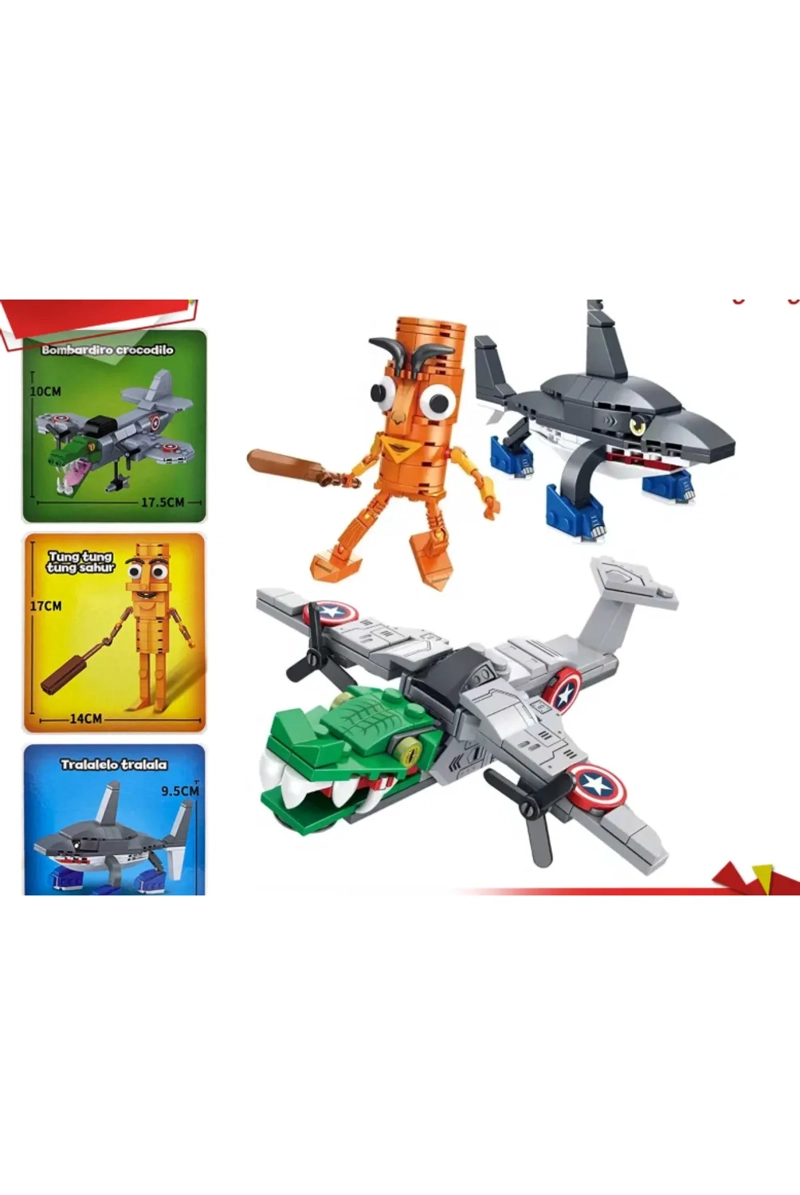 LEGOS ARMABLES BRAINROT 3 FIGURAS 474PZ MODELO 30456- AS918 FIGURAS MIDEN: ENTRE 10 Y17CM APROX - 1