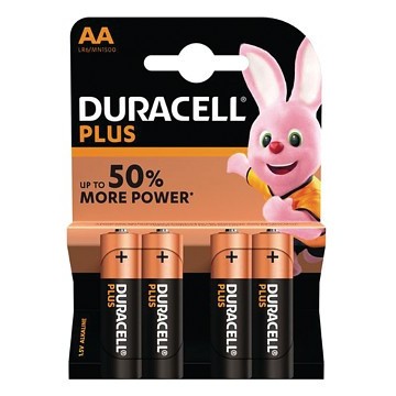PACK DE 4 PILAS DURACELL PLUS AA - 1