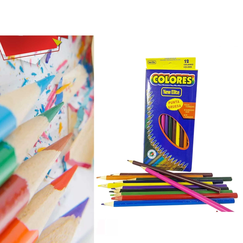 LAPICES DE COLORES 12PZ NEW ELITE 8597 - 1