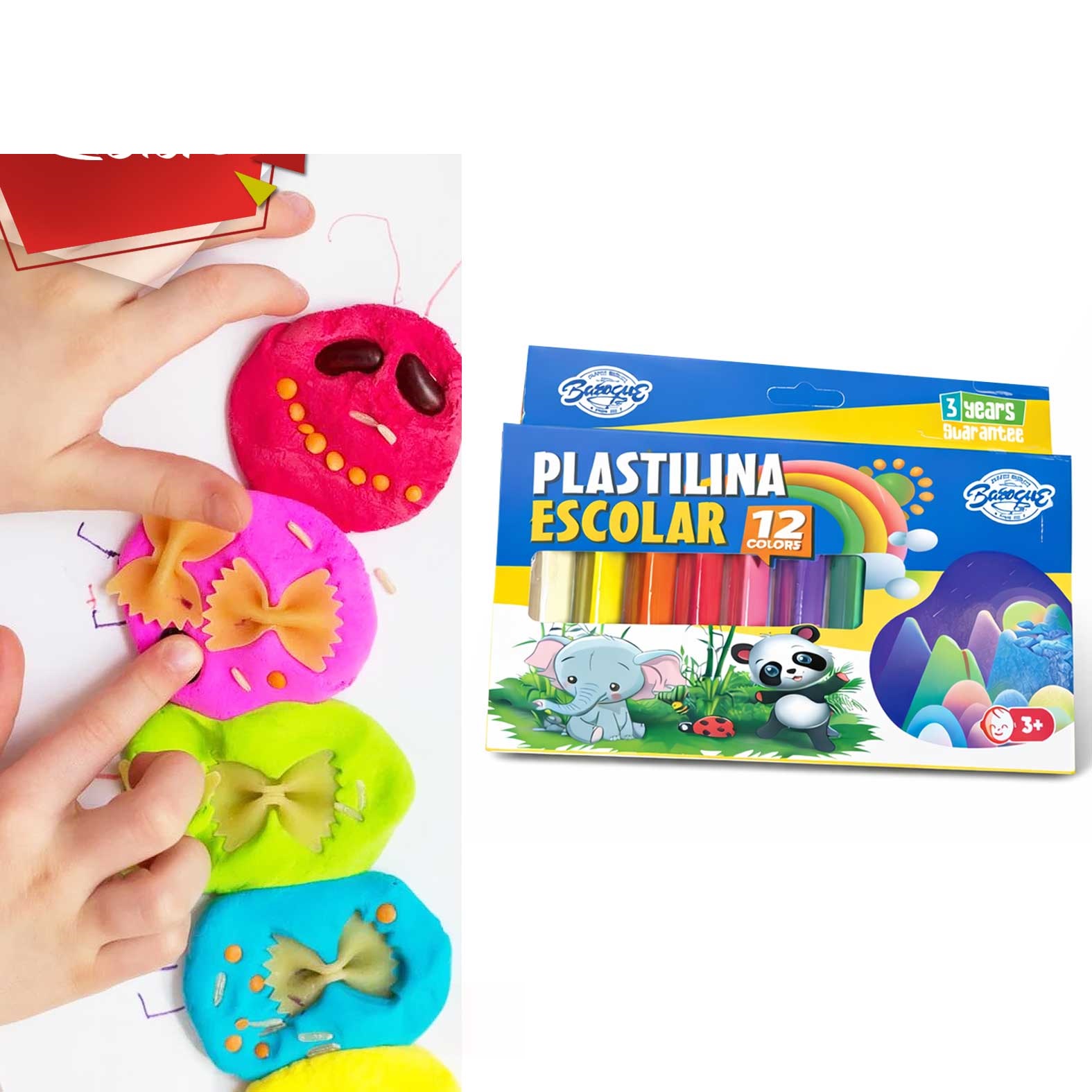 PLASTILINA ESCOLAR 12 COLORES 7617 - 1