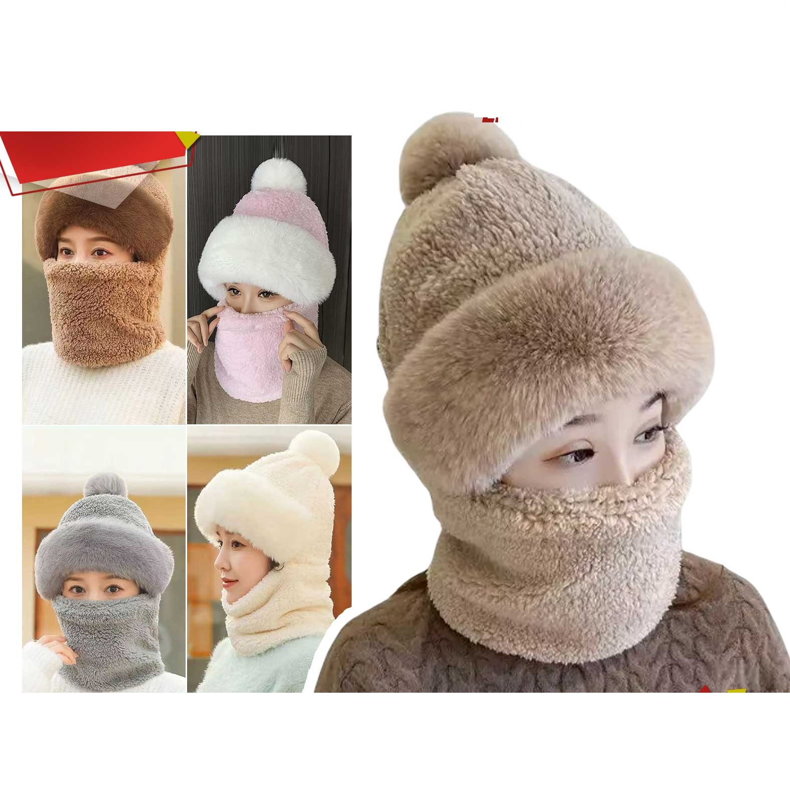 GORRO CUELLO PELUCHE AS345 COLORES SURTIDOS - 1