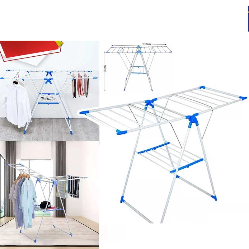 PERCHERO TENDEDERO HORIZONTAL AJUSTABLE AS393 PLEGABLE - ABIERTO 134 X 60 X 94CM AZUL - 1