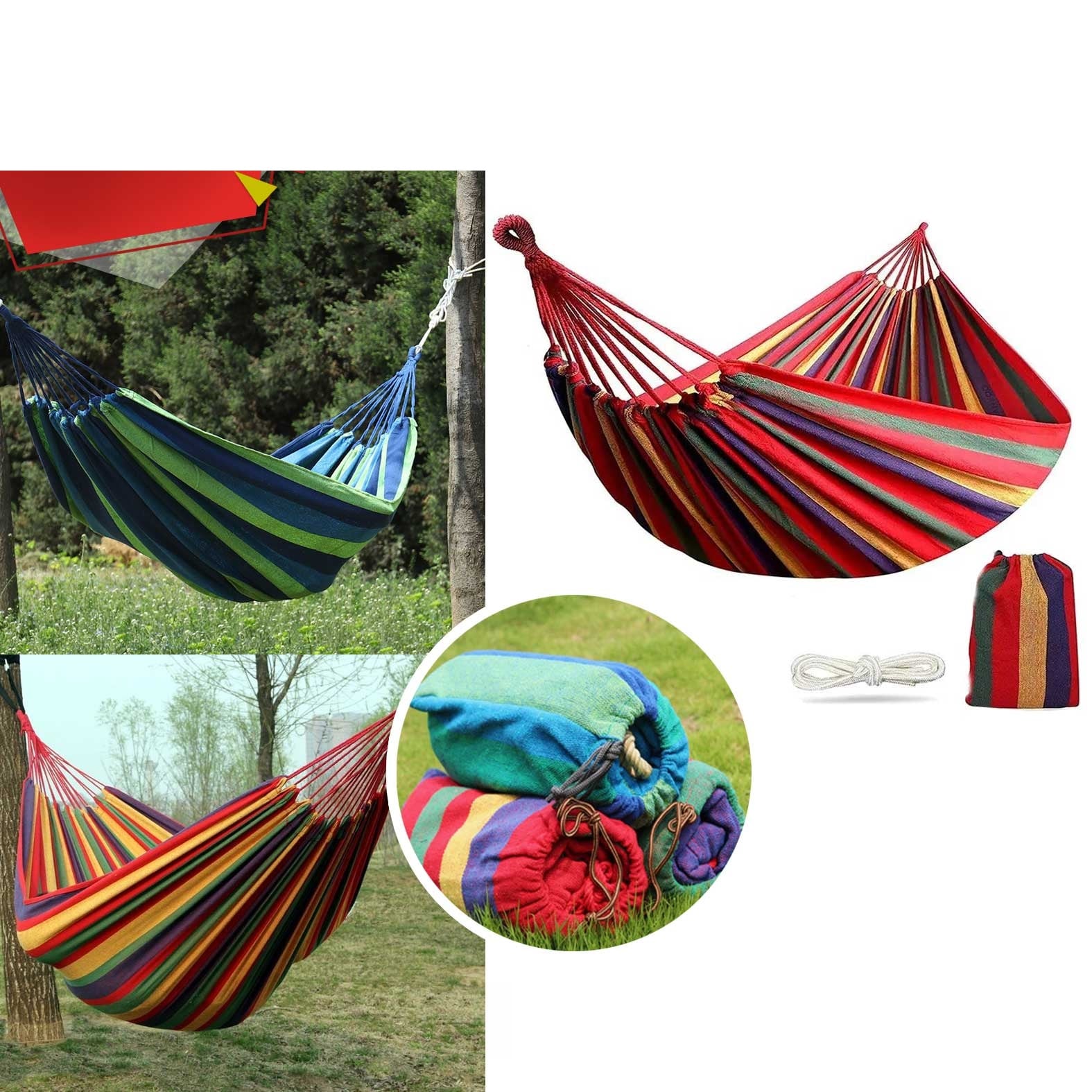 HAMACA MULTICOLOR GRANDE AS284 1.9M X1,50M - SOLO AZUL - 1