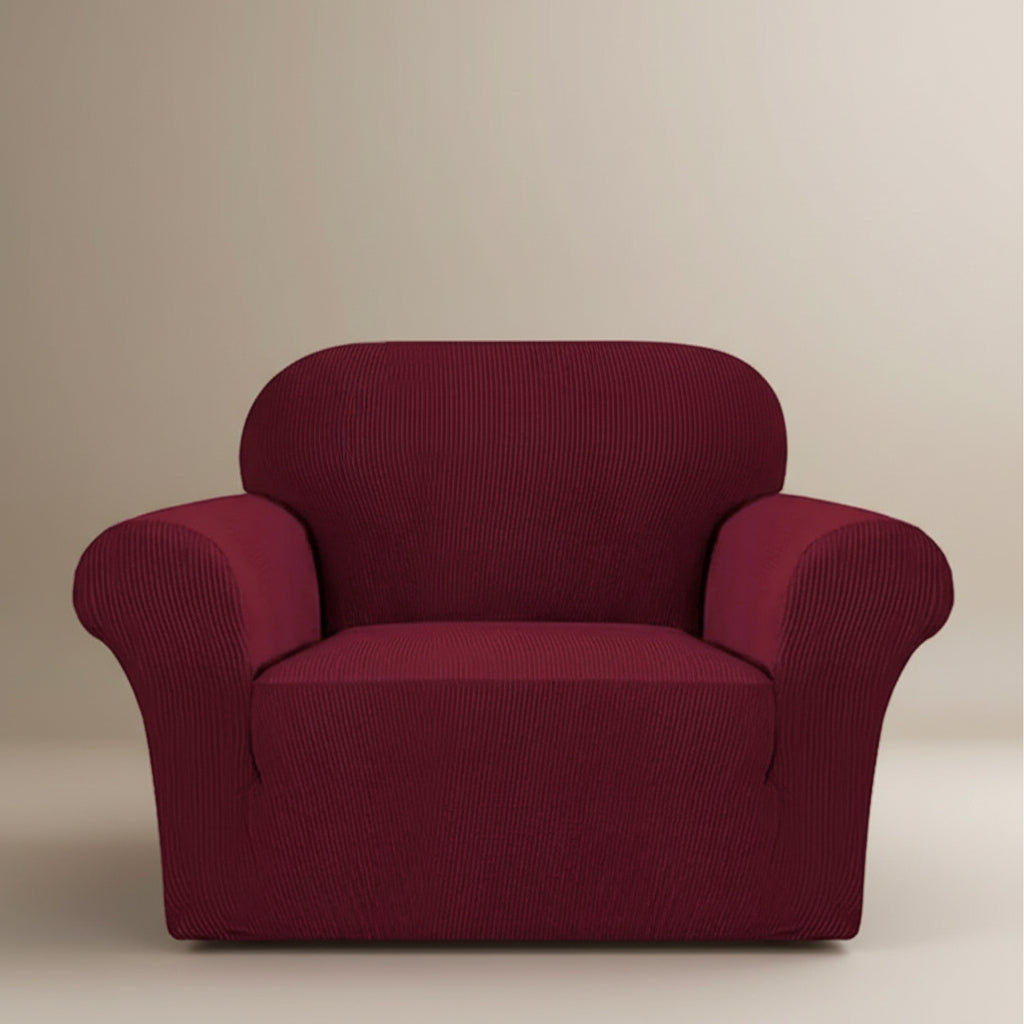 FUNDA CUBRE SOFA PROTECTORA PREMIUM CUADRILLE 1 CUERPO VARIEDAD DE COLORES BURDEO - 1