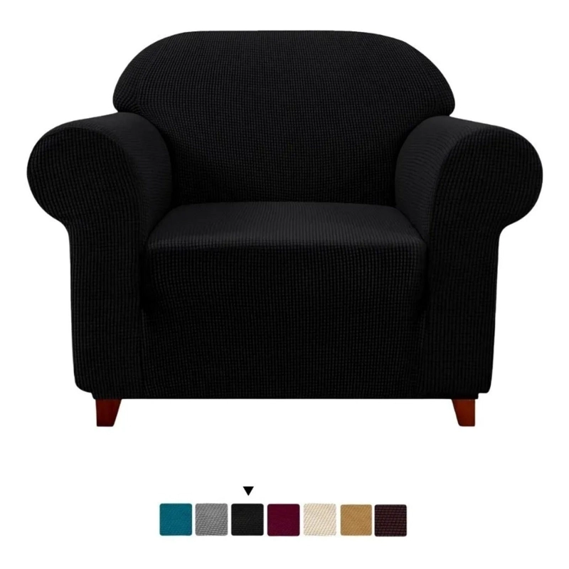 FUNDA CUBRE SOFA PROTECTORA PREMIUM CUADRILLE 1 CUERPO VARIEDAD DE COLORES NEGRO - 1