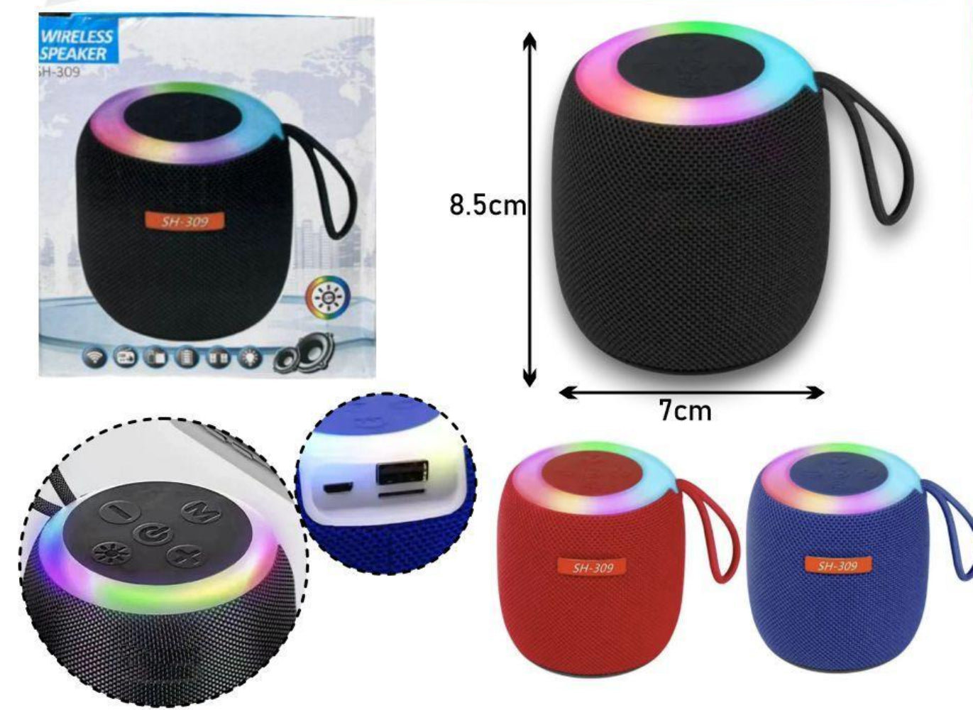 MINI PARLANTE PORTATIL BLUETOOTH DE MALLA - COLORES SURTIDOS - XF36 SURTIDO AL AZAR - 2