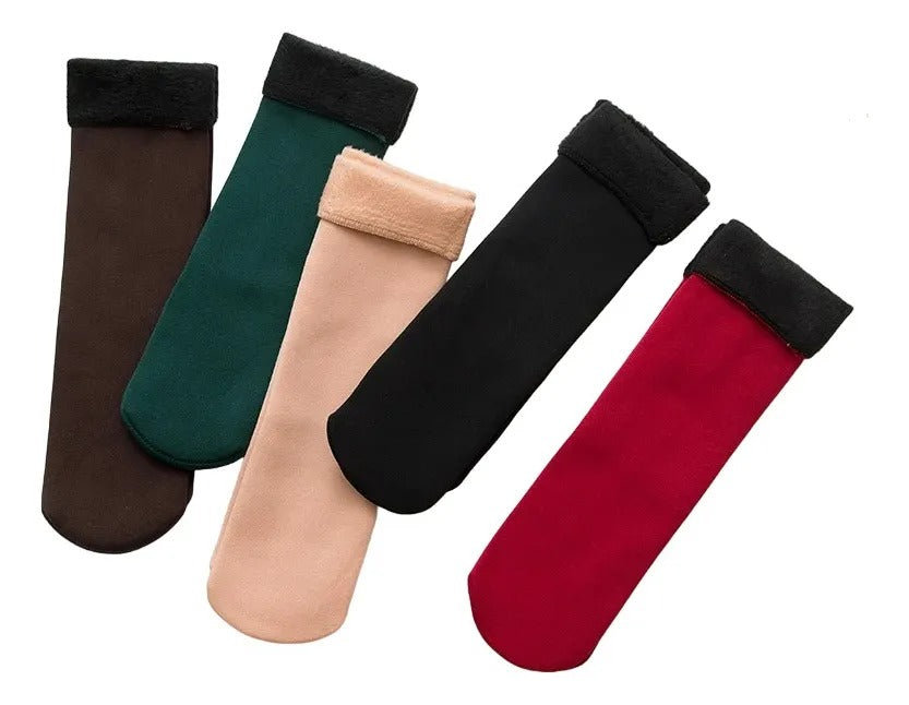 12 PARES DE CALCETINES TE RMICO MUJER POLAR INVISIBLE COLORES BEIGE - 1