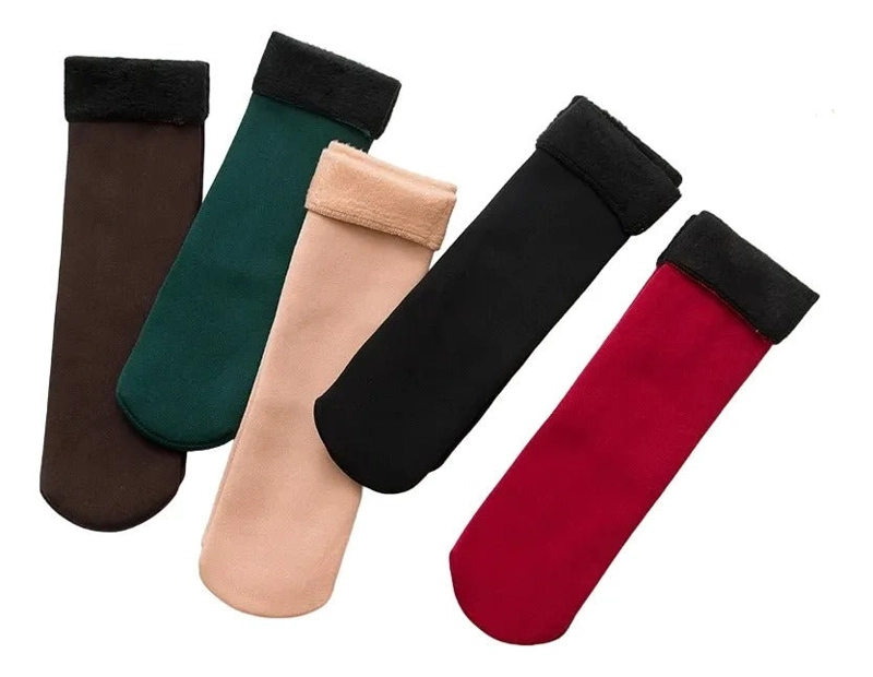 12 PARES DE CALCETINES TE RMICO MUJER POLAR INVISIBLE COLORES BEIGE Y NEGRO - 1
