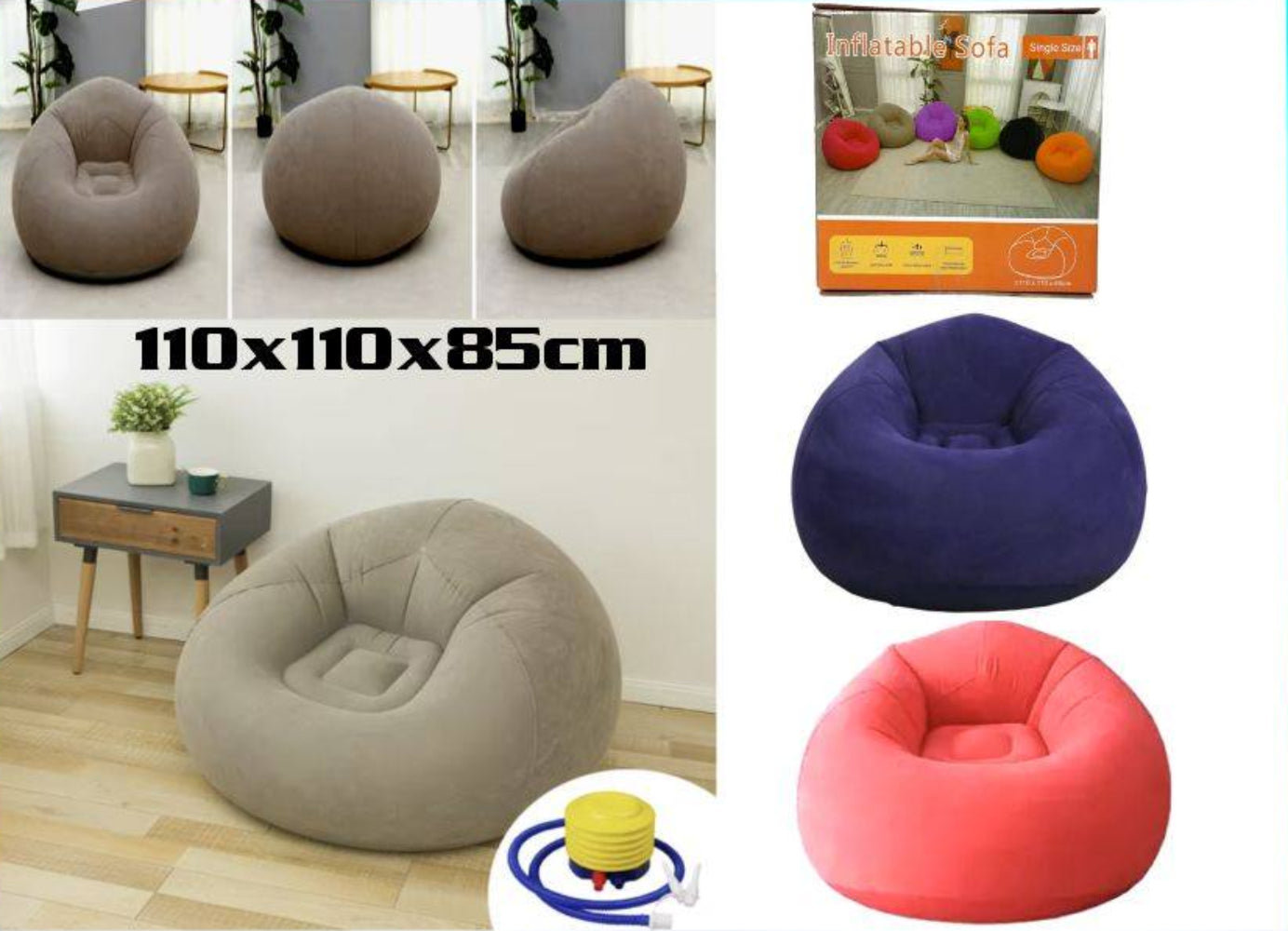 SILLON INFLABLE PUFF PORTATIL JS1346 - 1