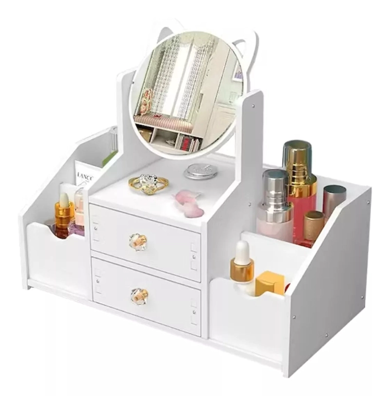 ORGANIZADOR MAQUILLAJE ESPEJO CON OREJAS DE GATO | C045 - 1